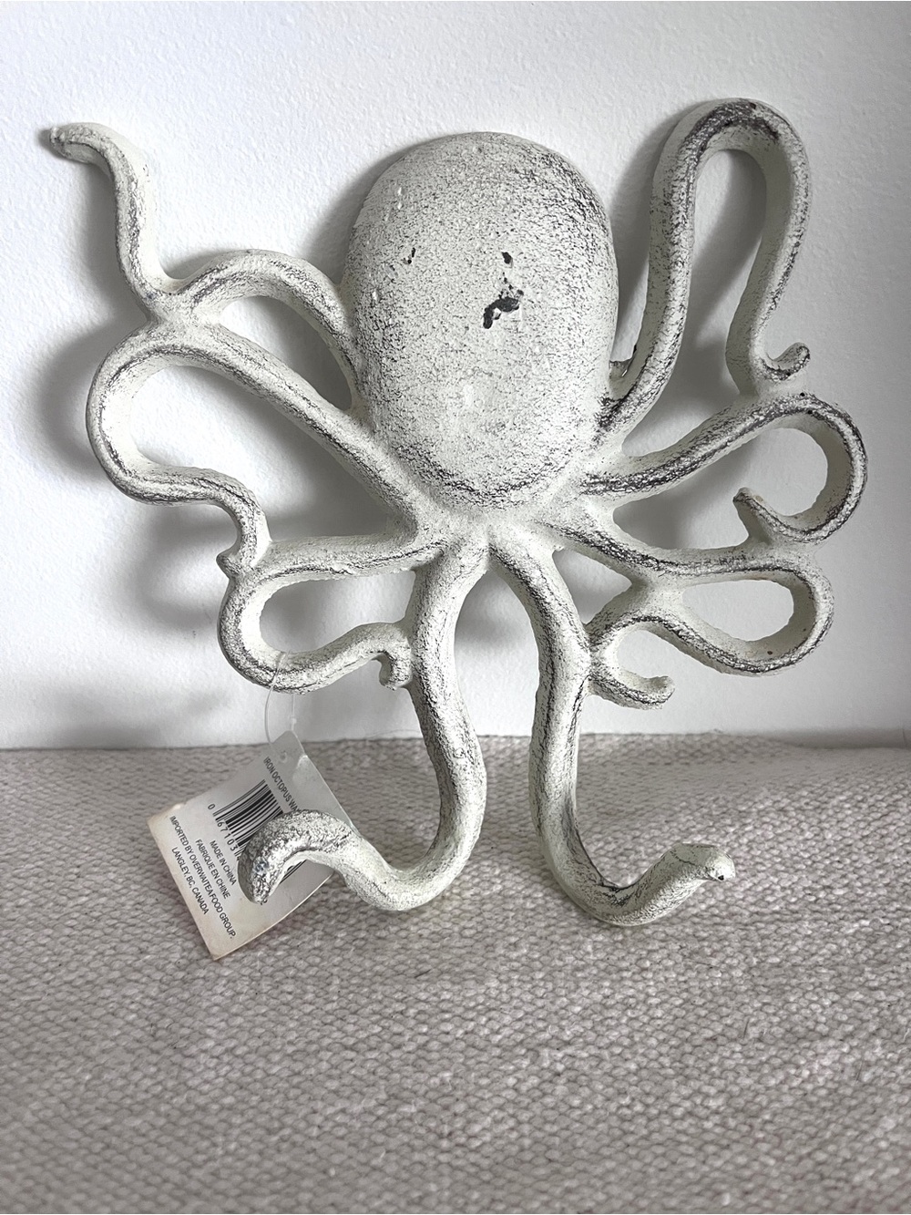 Rustic Cast Iron Octopus Wall Hook Coastal Nautical Beach Decor